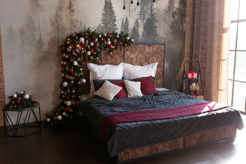 four-poster bed Christmas bedroom interior