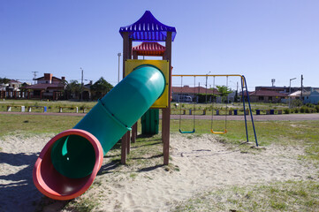 Children's slide in a city park