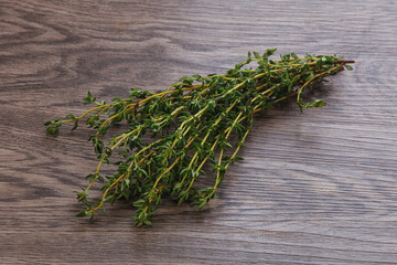 Fresh green Thyme branch heap