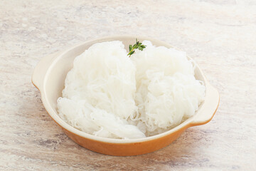 Glass asian noodles in the bowl