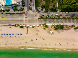 Aerial photo Fort Lauderdale Beach scene overhead shot