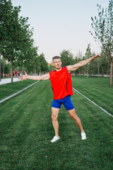 athletic man in park crossfit lifestyle workout