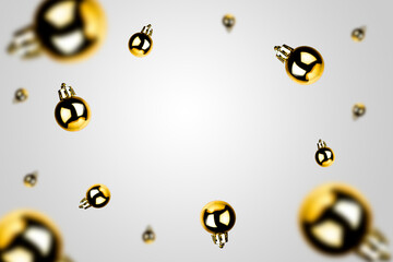 pattern golden christmas ball decorations on a colored background