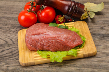 Raw beef piece for cooking