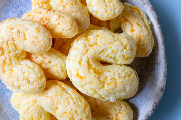 cheese bread with parmesan, known as chipa. top view