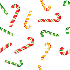 Candy cane christmas seamless pattern