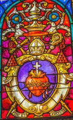 Obraz na płótnie Canvas Sacred Heart Jesus Stained Glass Cathedral Saint Augustine Florida