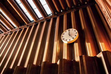 Corten wall with clock