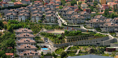 Obraz premium Modern public houses at Istanbul in Turkey.