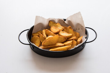 hot fried potatoes on plate