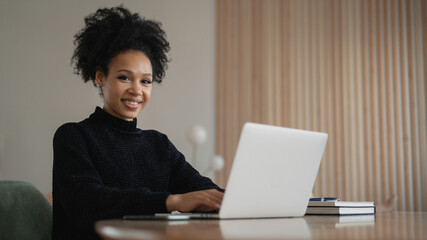 Workplace remote operation. The designer works on the Internet online. A female blogger is playing the app. Student training on the college website.