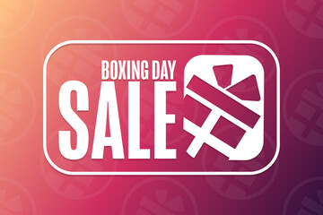 Boxing Day Sale. Holiday concept. Template for background, banner, card, poster with text inscription. Vector EPS10 illustration.