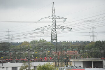 an electrical substation and electricity transformer