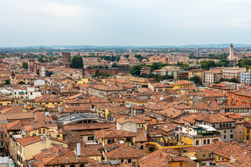 Fototapeta na wymiar Famous panoramic view above the roofs of Verona