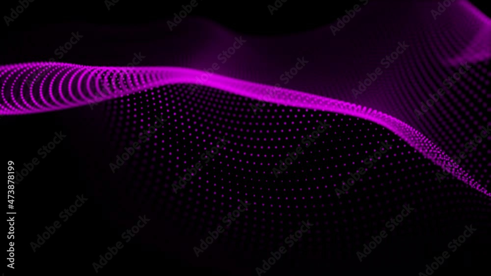 Aufkleber Abstract background of points. Falling cyber particles. Big data stream. Seamless loop. 3d rendering