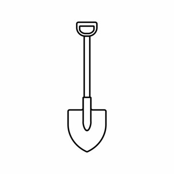Shovel icon design. Vector Illustration. Outline style.