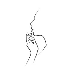 Silhouettes feminine linear graphics cosmetics face object