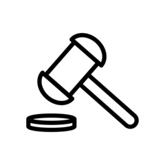 Simple of vector line icons. Pixel Perfect judge's hammer