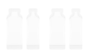 Gel sachet mockup set. Vector illustration isolated on white background. Easy to use for food, medical, cosmetic and etc. EPS10.	