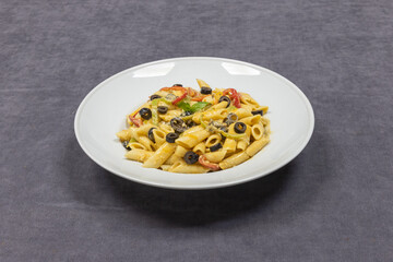 delicious and hot pasta on plate