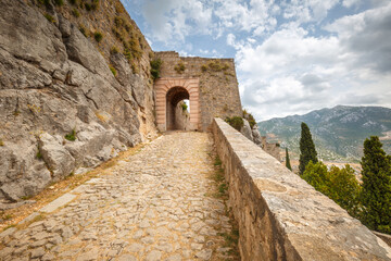 Fototapeta na wymiar The Klis mountain fortress located northeast of Split, Croatia, Europe.