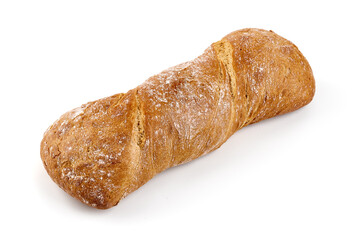 Ciabatta bread, isolated on white background. High resolution image.