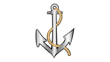 Graphic anchor with twist of rope