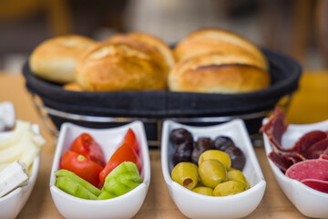 delicious breakfast in a restaurant