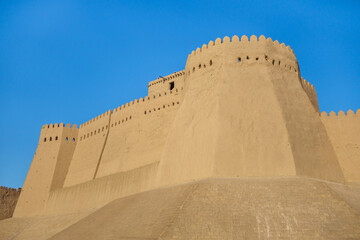 Walls of Ichan-Kala, which reliably protected Khiva (Uzbekistan) from invasions. Now city behind the walls is fully included in UNESCO and is open to tourists © Poliorketes