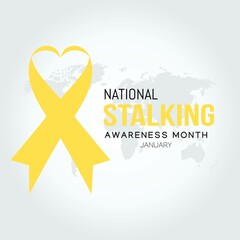National Stalking Awareness Month Vector Illustration. Suitable for greeting card, poster and banner.