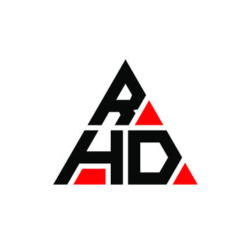 RHD triangle letter logo design with triangle shape. RHD triangle logo design monogram. RHD triangle vector logo template with red color. RHD triangular logo Simple, Elegant, and Luxurious Logo...