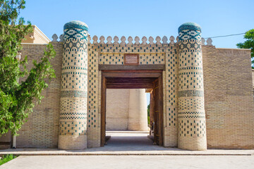 Entrance to summer khan's palace Nurullabay, Khiva Uzbekistan. Complex was built from 1884 to 1912...