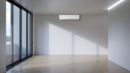 Illustration 3D rendering large luxury modern bright interiors Living room mockup computer digitally generated image