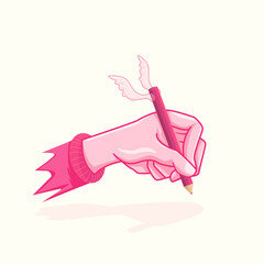 Writing an Idea with Pencil Wings