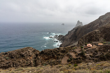 Landscape of the northern part of the island. Rocky coast, Atlantic Ocean. Tenerife. Canary Islands. Spain.