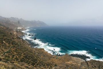 Landscape of the northern part of the island. Rocky coast, Atlantic Ocean. Tenerife. Canary Islands. Spain.