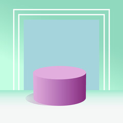 3d render of a room with a frame on the wall