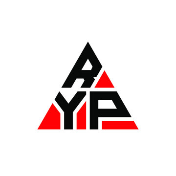 RYP triangle letter logo design with triangle shape. RYP triangle logo design monogram. RYP triangle vector logo template with red color. RYP triangular logo Simple, Elegant, and Luxurious Logo. 