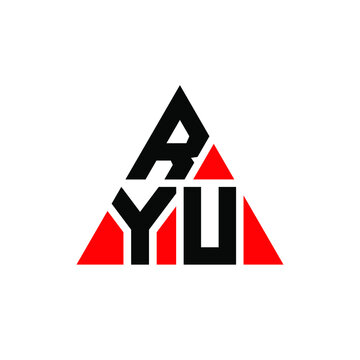 RYU triangle letter logo design with triangle shape. RYU triangle logo design monogram. RYU triangle vector logo template with red color. RYU triangular logo Simple, Elegant, and Luxurious Logo...