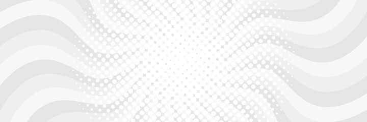 Vector background in comic book style with halftone. Retro pop art design. Long horizontal banner.