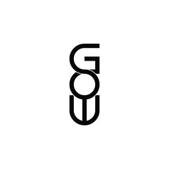 gow letter initial monogram logo design