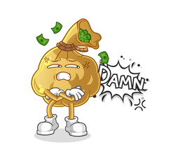 money bag very pissed off illustration. character vector