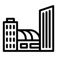 Cityscape Skyscrapers Landscape Flat Icon Isolated On White Background