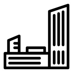 Cityscape Skyscrapers Landscape Flat Icon Isolated On White Background