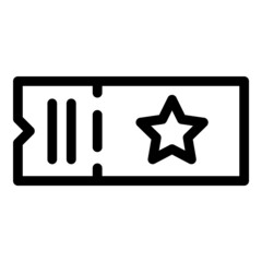 Ticket Star Flat Icon Isolated On White Background