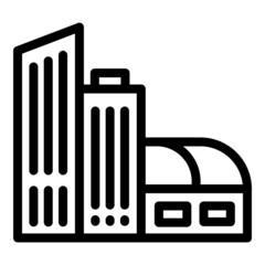 Cityscape Skyscrapers Landscape Flat Icon Isolated On White Background