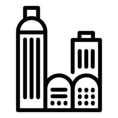 Cityscape Skyscrapers Landscape Flat Icon Isolated On White Background