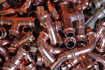 Heizungsrohre aus Kupfer - diverse Kleinteile