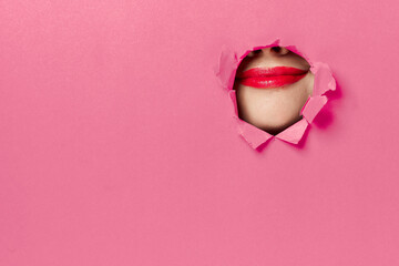 womens lips pink poster glamor lifestyle fashion