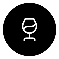 Alcohol Glass Flat Icon Isolated On White Background